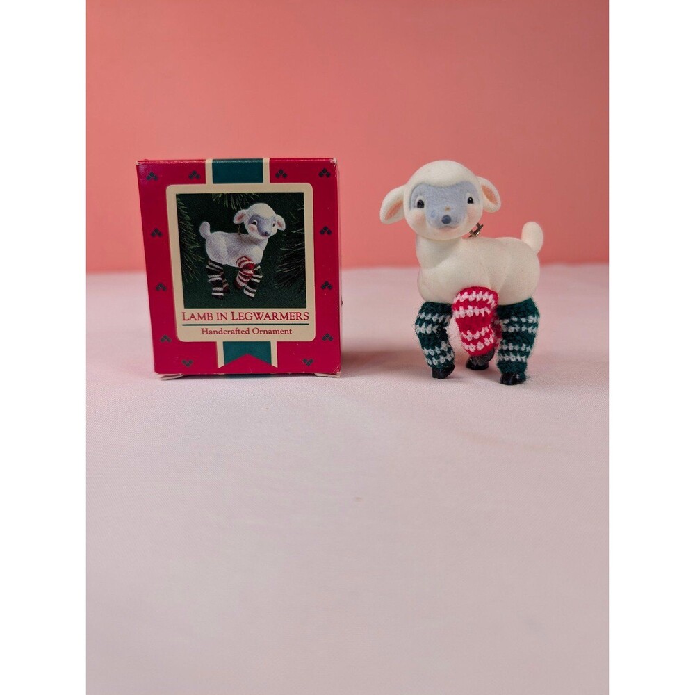 Vintage Hallmark Keepsake Ornament Lamb in Legwarmers Handcrafted 1985